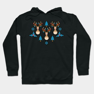 Ugly Xmas Reindeer Pattern Hoodie